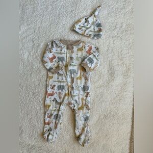 Chickpea Footie Onesie Outfit with Hat